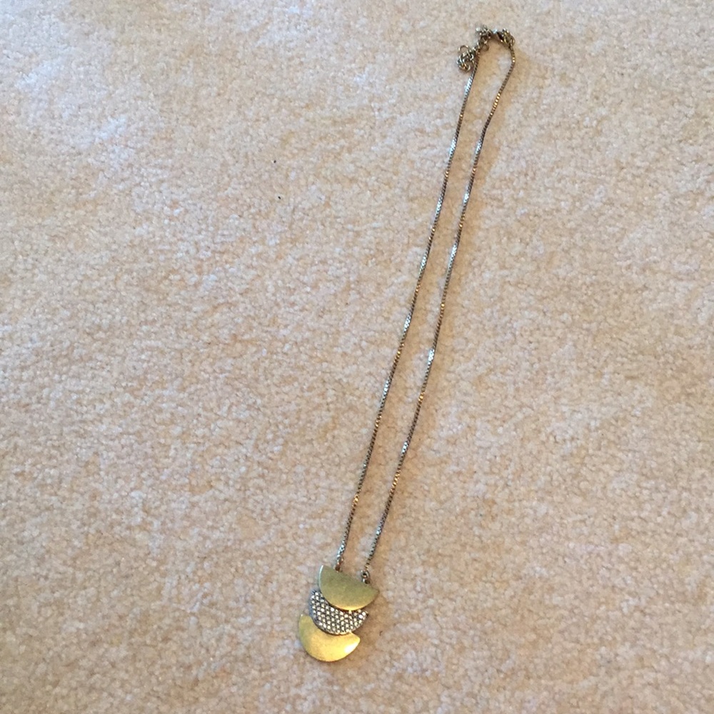 J Crew long gold pendant necklace